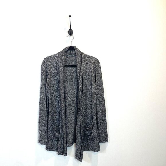 Womens Athleta XS Pose Cardigan Sweater Lightweight Heathered Black 721645 - Picture 1 of 9